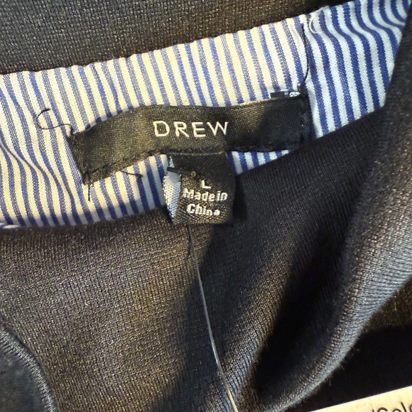 Twofer Black long sleeve mock neck tunic over blue and white stripe - Large - Picture 14 of 16